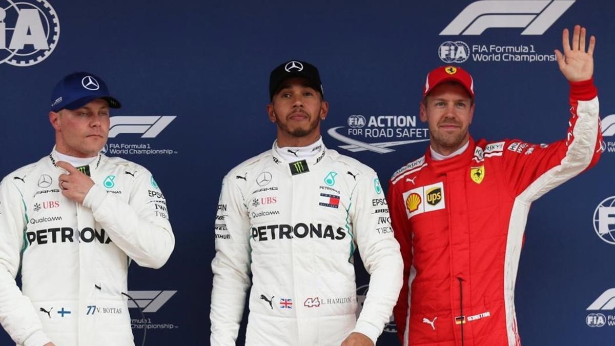 Bottas, Hamilton y Vettel, los más rápidos hoy en el último entrenamiento del GP de España, que se disputa en Montmeló.