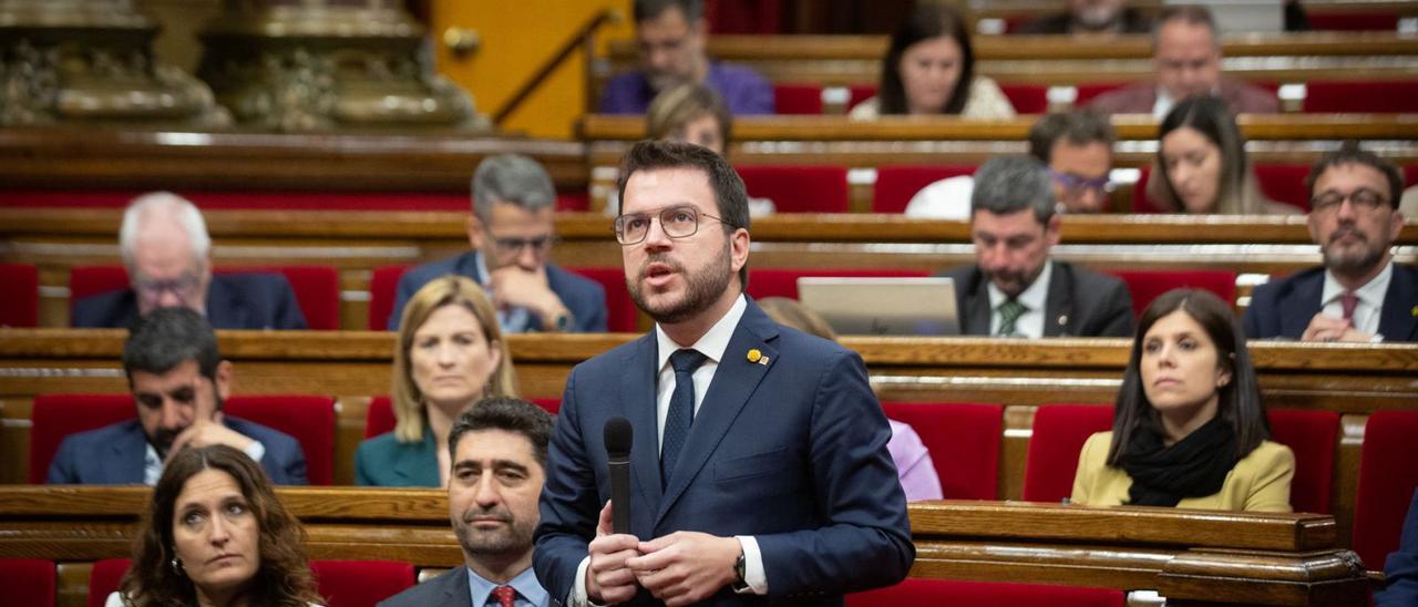 Pere Aragonès, en una intervenció al Parlament, en una fotografia d’arxiu. | EUROPA PRESS