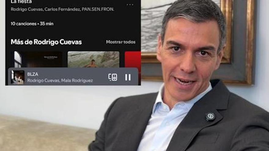 Pedro Sánchez emite un vídeo para recomendar al asturiano Rodrigo Cuevas: "Se supera"
