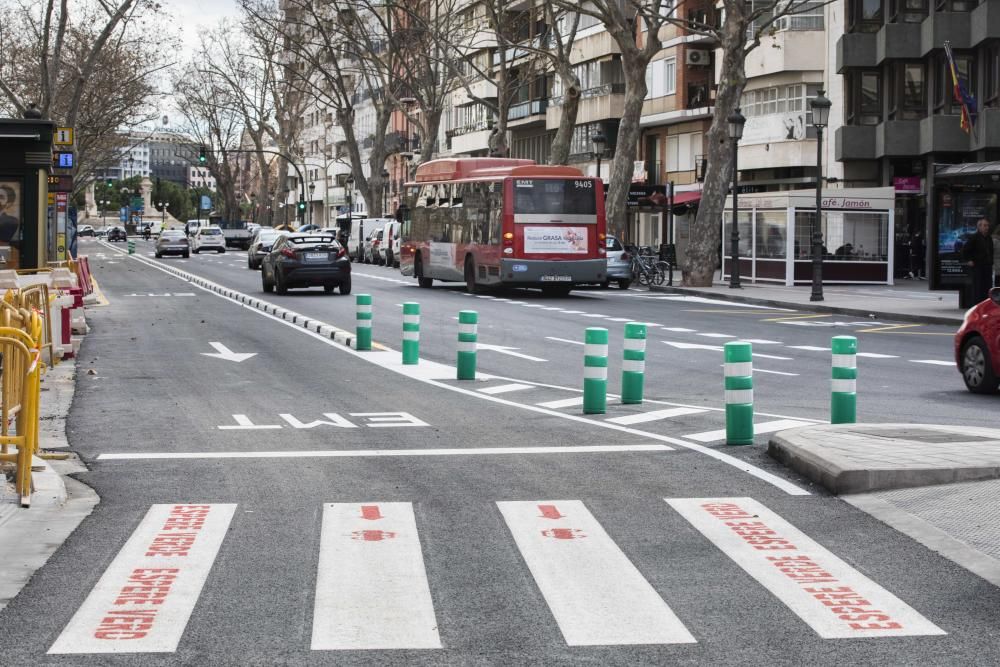 La avenida de Navarro Reverter ya tiene carril bus en ambos extremos de la calzada