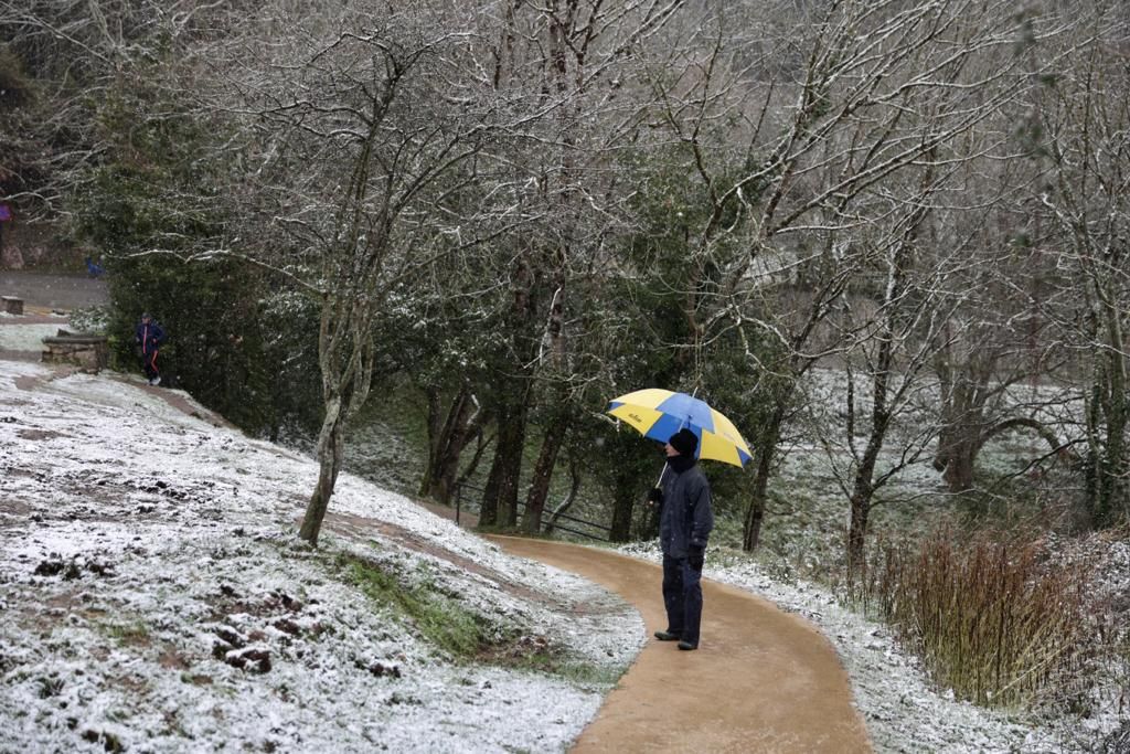 EN IMÁGENES: La borrasca Juliette lleva la nieve casi hasta la costa en Asturias