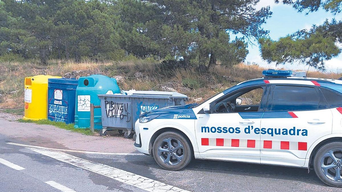 Punt de recollida de residus rural sota la vigilància dels Mossos d’Esquadra