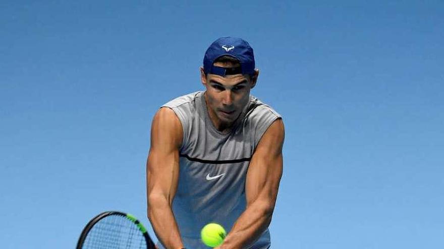 Rafa Nadal en un entrenamiento previo.