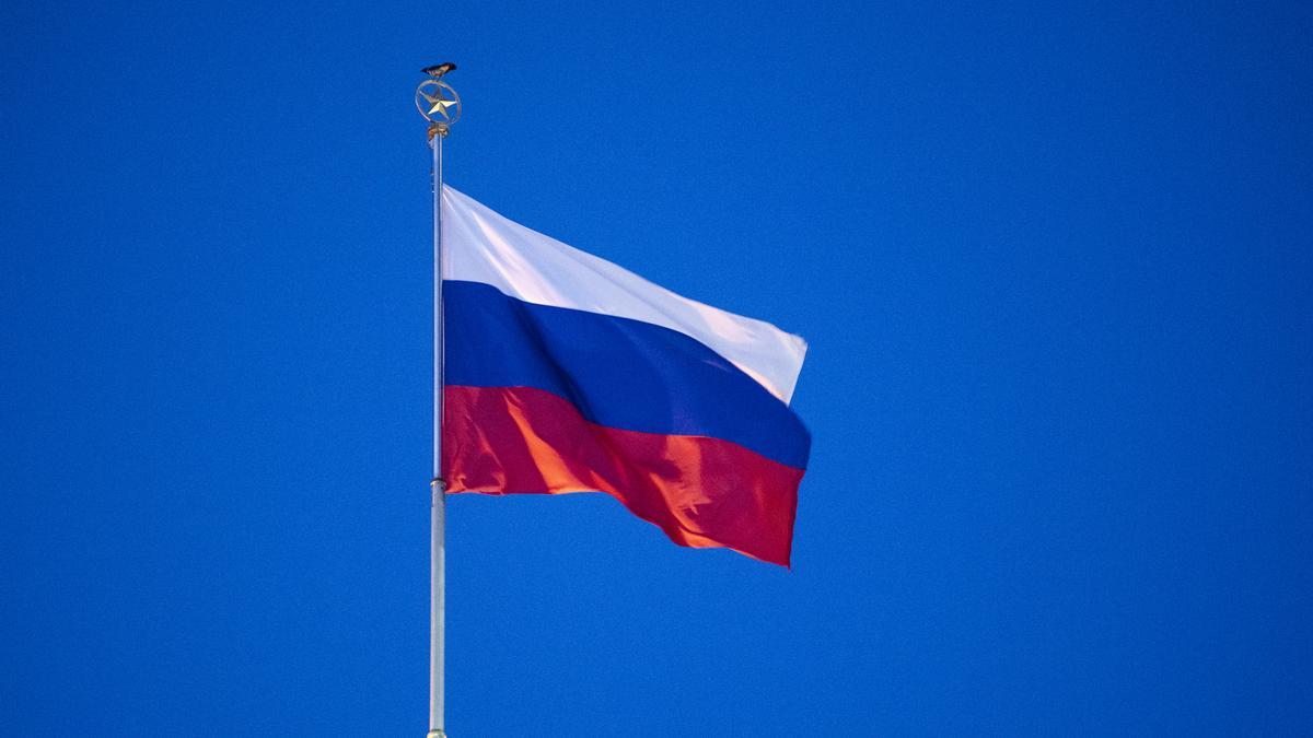 Russische Flagge.