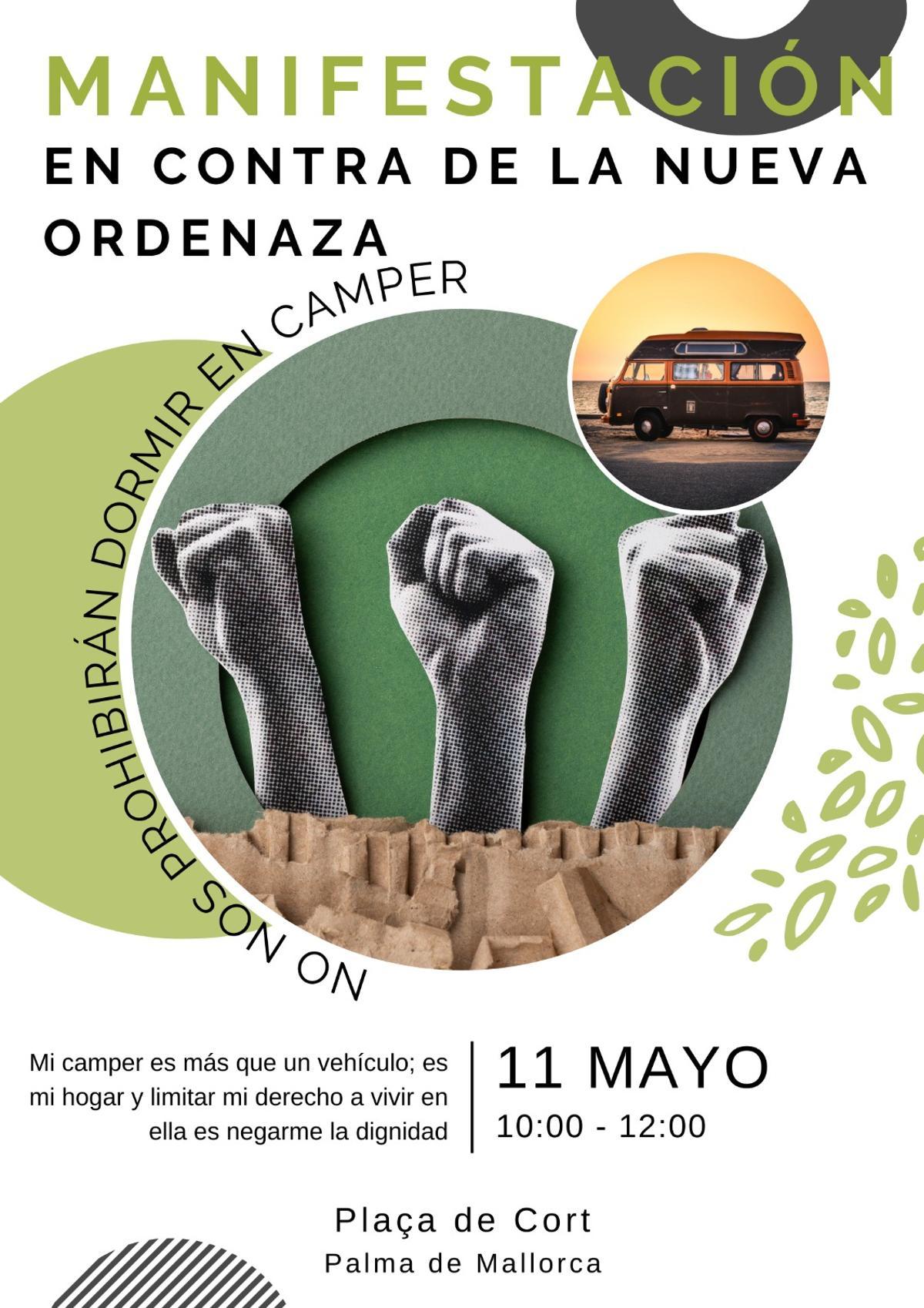 Los caravanistas se manifestarán el próximo día 11 contra la nueva ordenanza cívica de Palma
