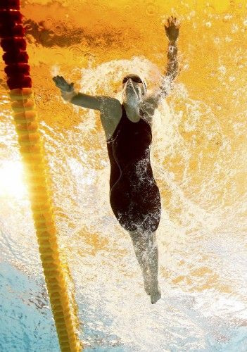 La estadounidense Katie Ledecky, durante las semifinales del 1.500 en las que ha batido el récord del mundo