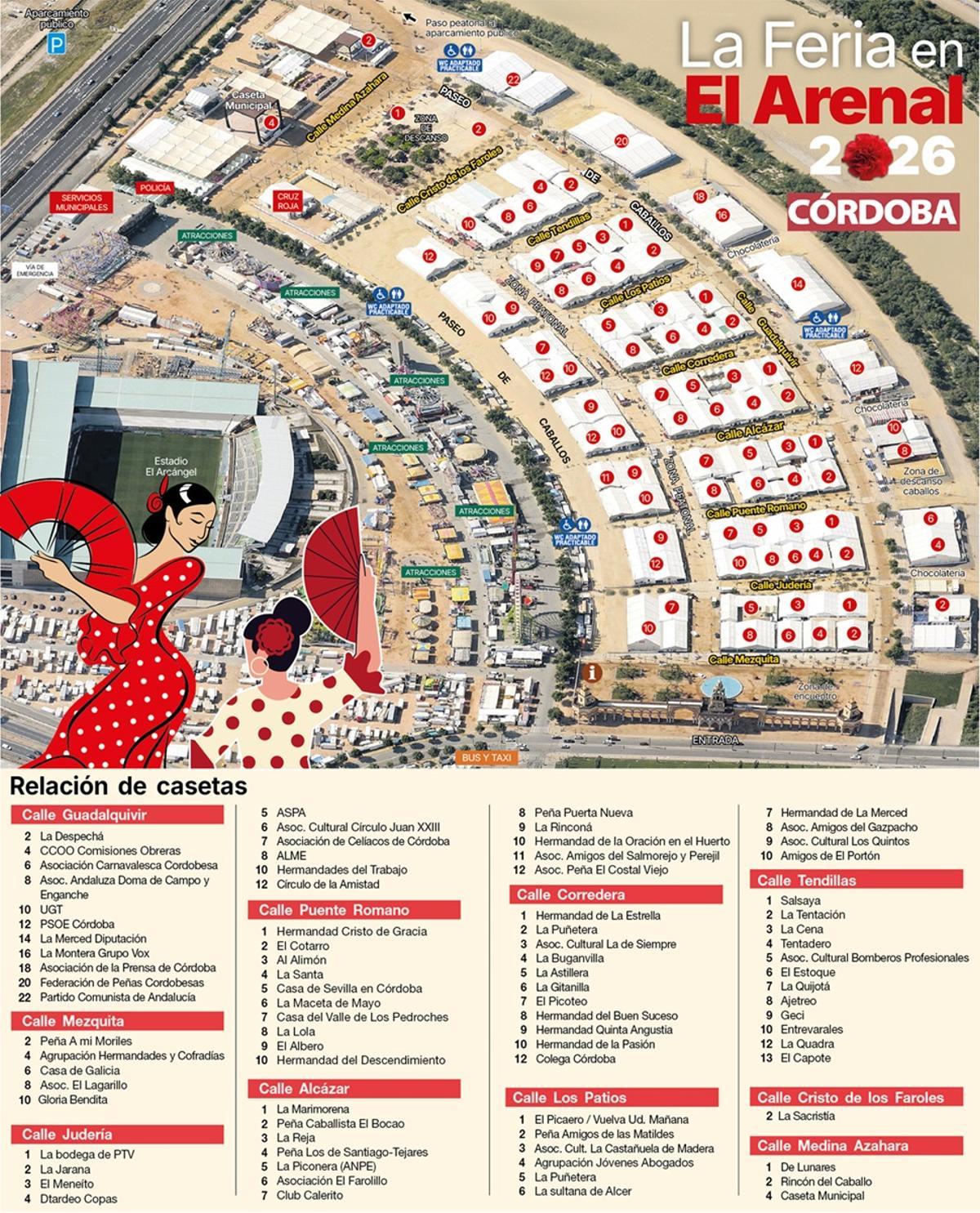 Plano de la Feria de Córdoba 2026.