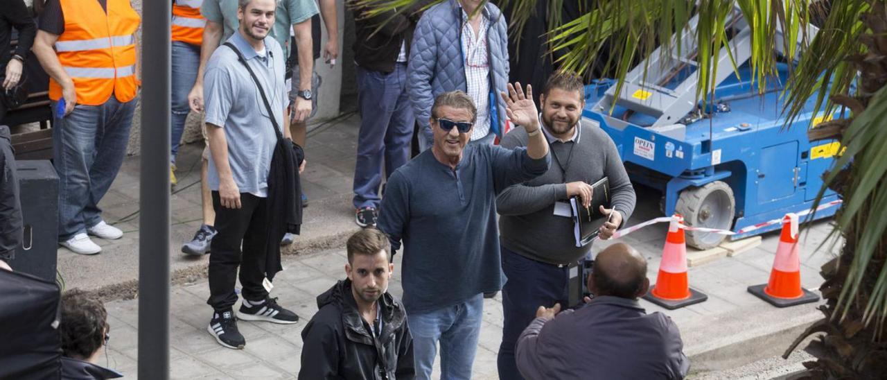 El actor Sylvester Stallone durante el rodaje de Rambo V en Santa Cruz de Tenerife.