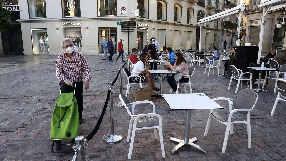 Una terraza hostelera en el Centro de la capital.