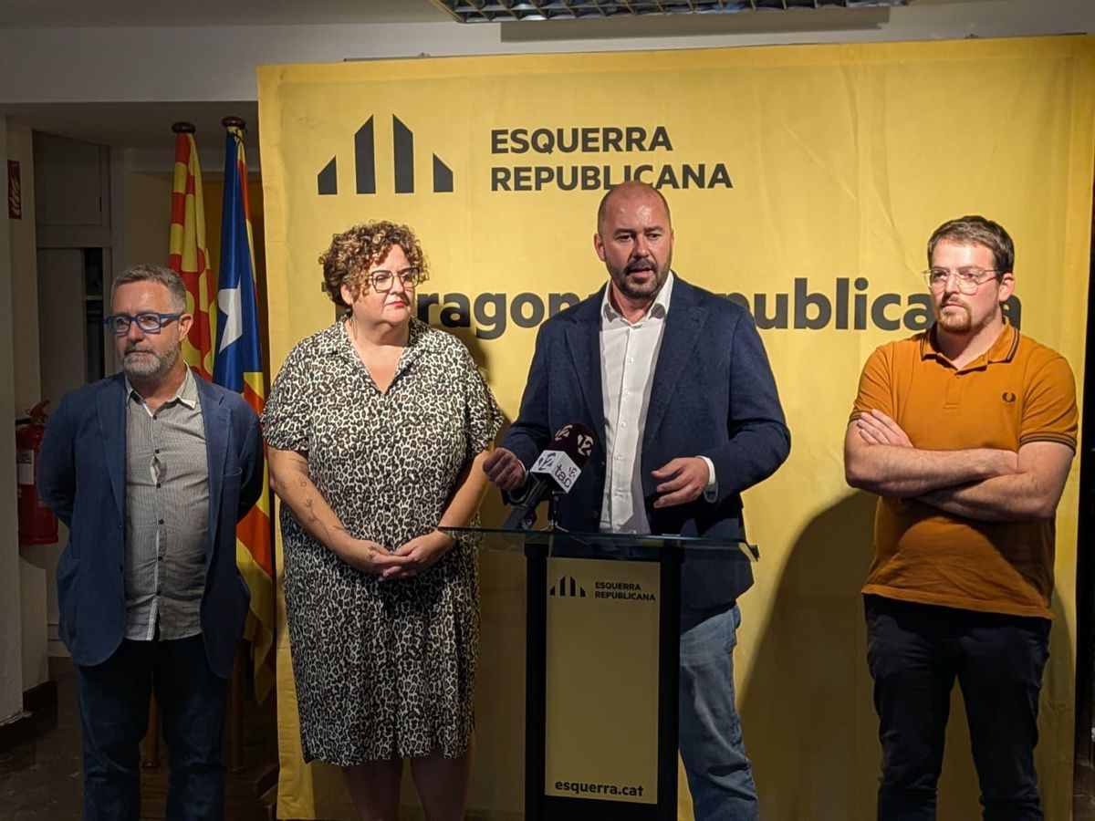 Xavi Puig, el nou candidat dERC a Tarragona, durant el discurs posterior a les eleccions internes.