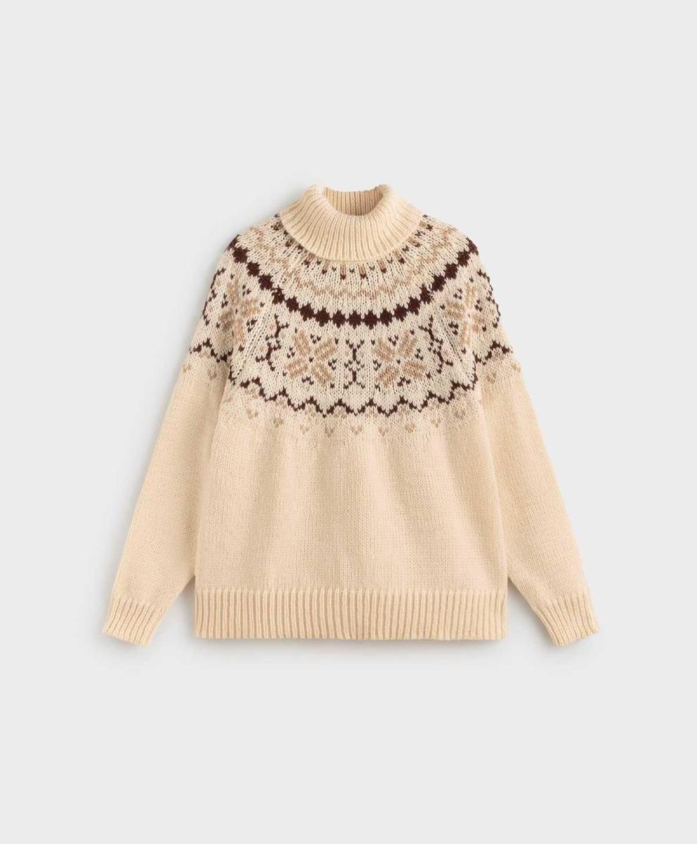 Beige de cuello alto