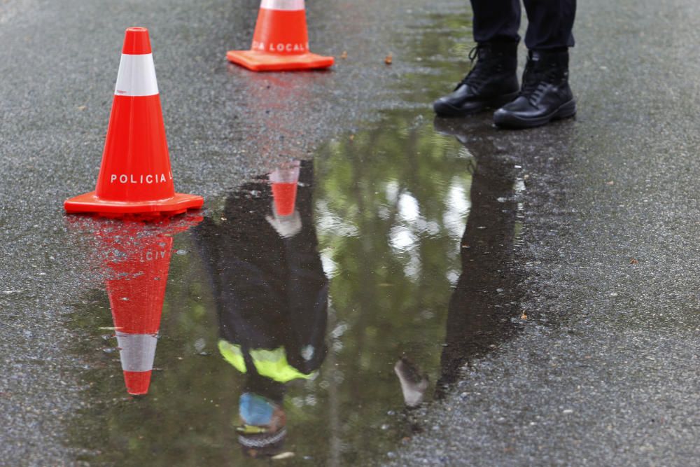 Control de tráfico de la Policía Local en el Paseo de los Curas.