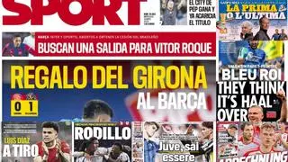 El regalo del Girona, el rodillo blanco y el City pone una mano en la Premier, en las portadas