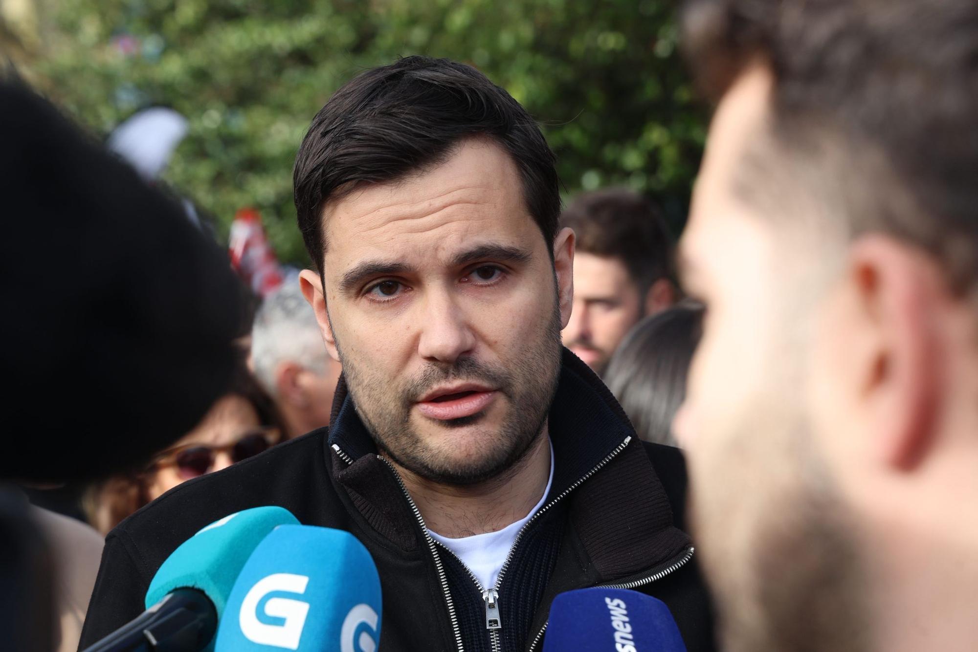 Manifestación en Santiago en contra del proyecto de Altri en Palas de Rei: así está transcurriendo