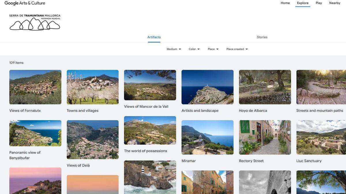 Algunas de las fotografías del espacio de la Serra de Tramuntana en Google Arts &amp; Culture