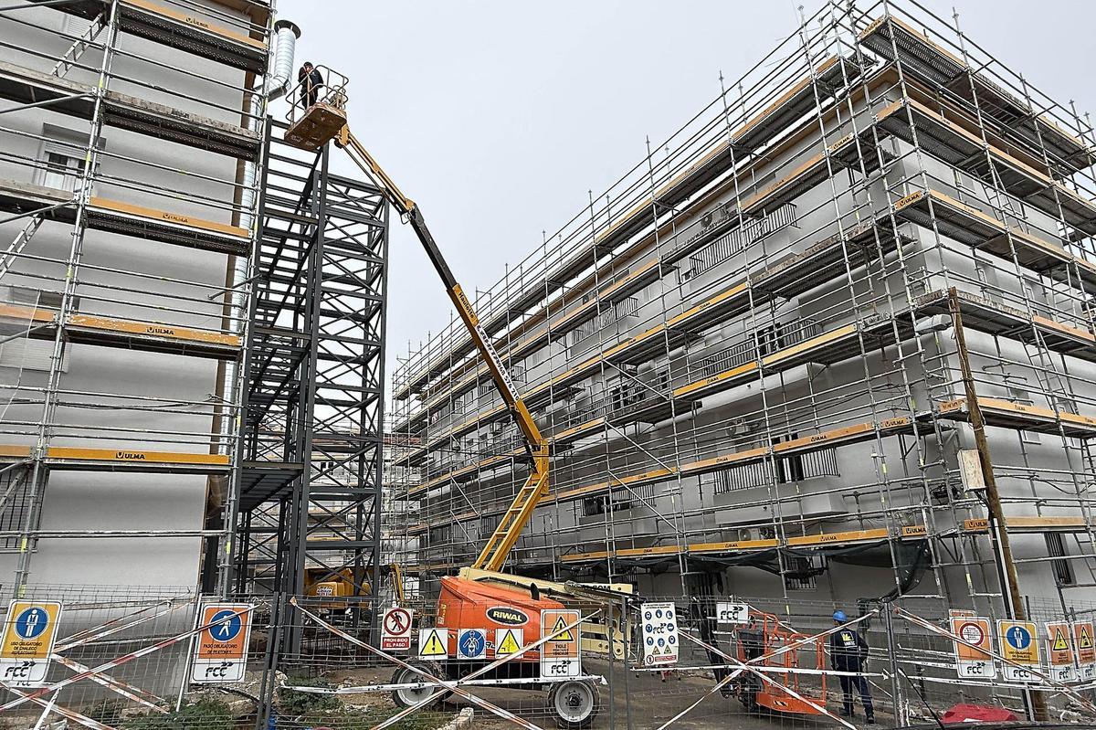 Las obras en el barrio Porfirio Pascual este mismo miércoles.