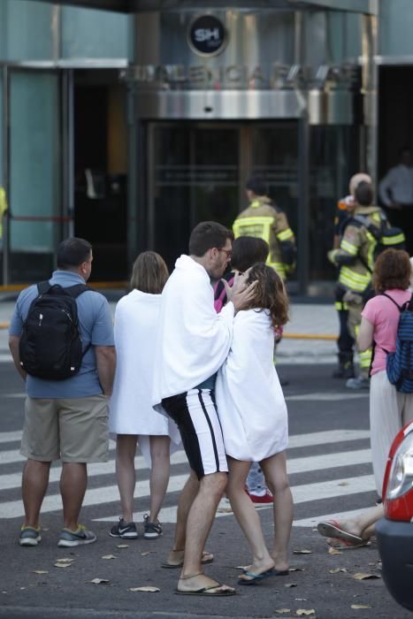 Incendio en un hotel de la Alameda en Valencia