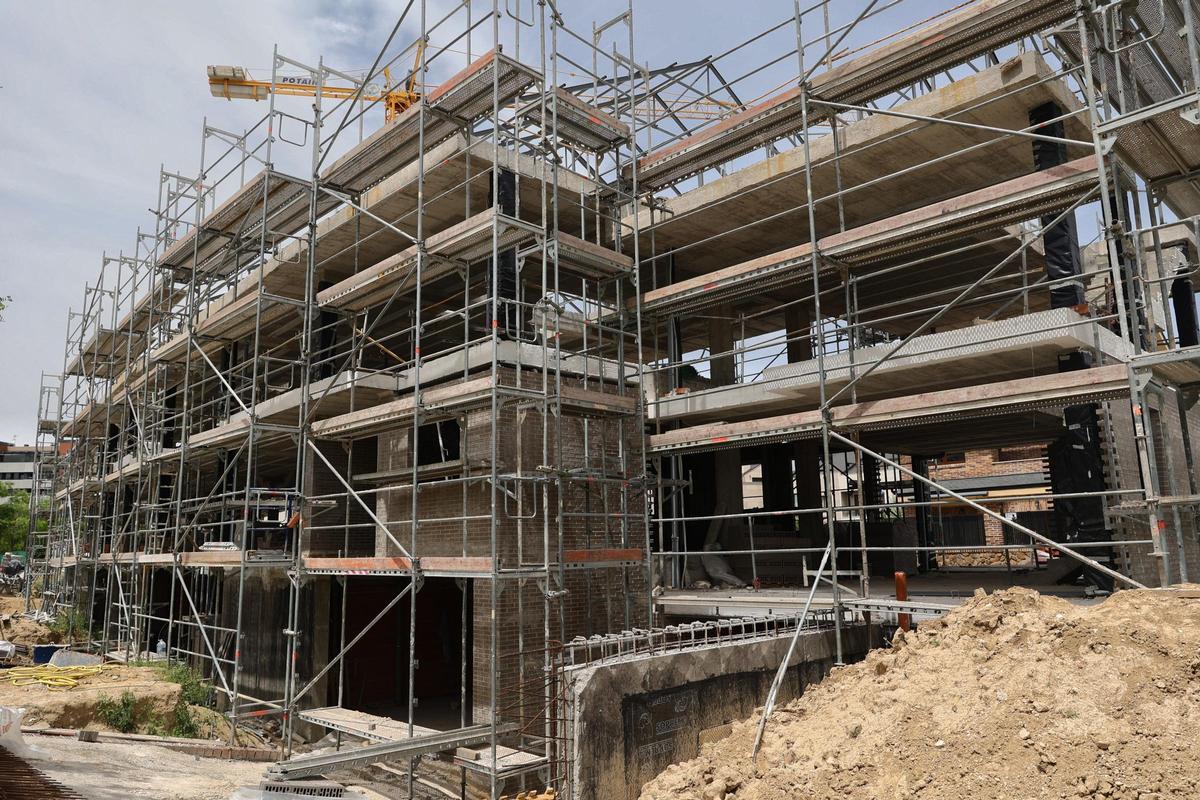 Viviendas en construcción en Madrid.