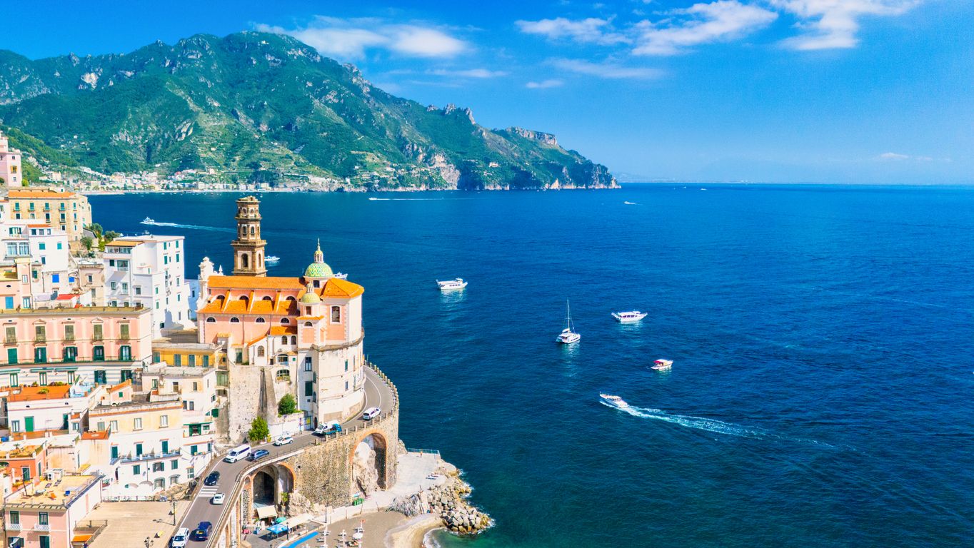 Vista panorámica de Atrani, en Italia.
