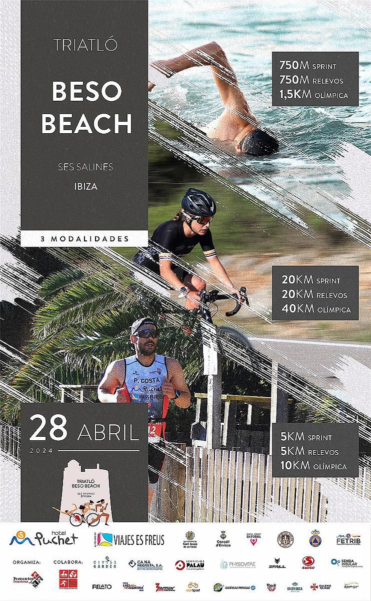 Cartel del Triatlón Beso Beach 2024