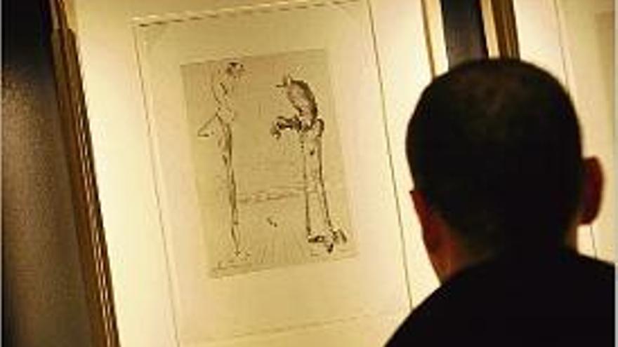 Una il·lustració de &quot;Les Chants de Maldoror&quot; de Dalí, exposada a Púbol.