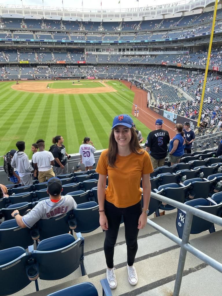 Tamara Prieto, en el estadio de los Yankees, durane el derbi contra los New York Mets del 4 de julio