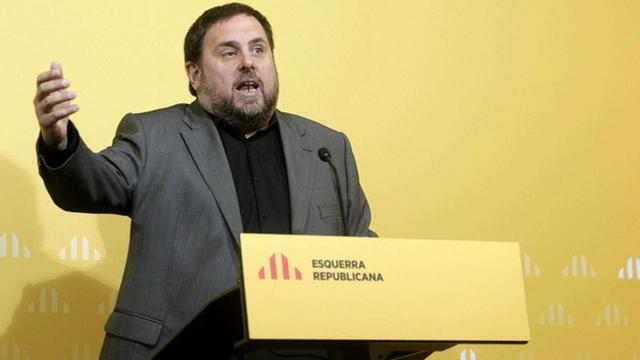 Oriol Junqueras, durante su intervención en el Consell Nacional de ERC.