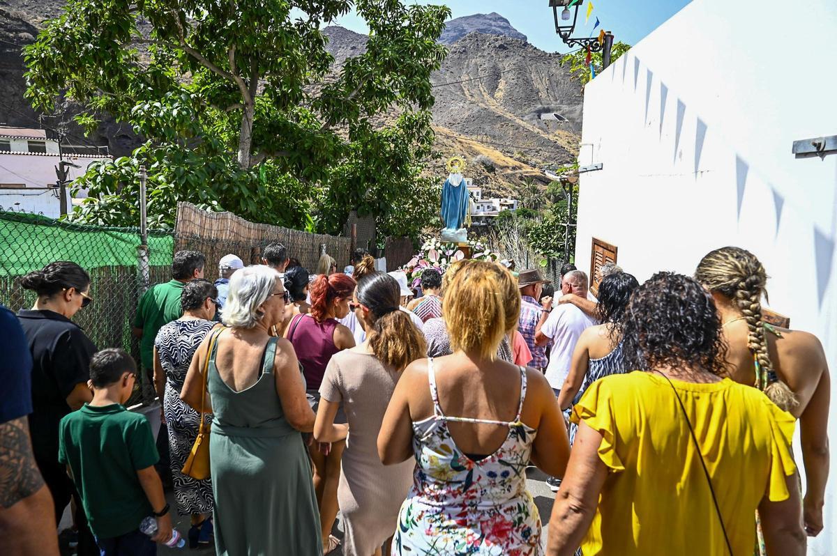 Procesión de La Milagrosa, patrona del Risco de Faneque, Agaete