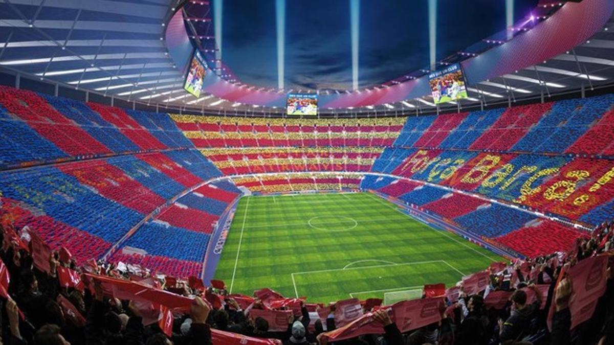 La maqueta de la remodelación del Camp Nou, la estrella del Espai Barça.