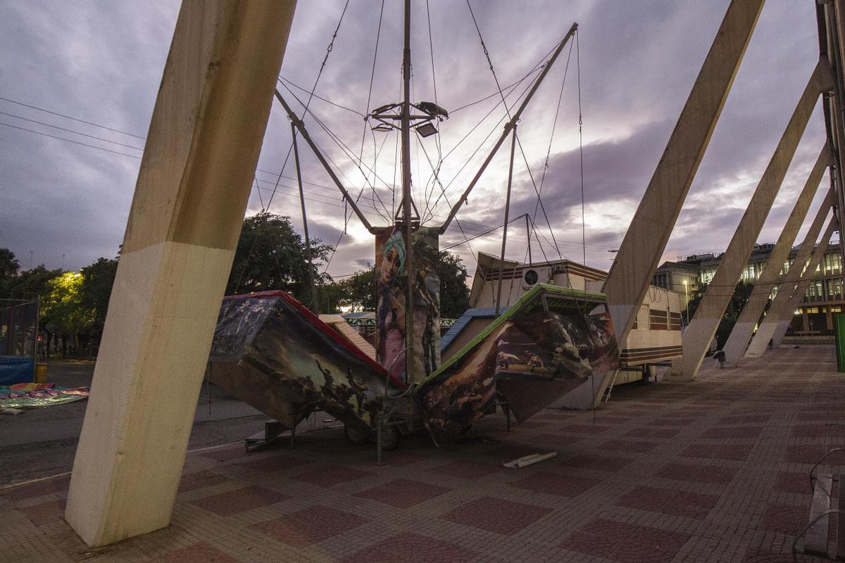 Una de las atracciones de la feria de Burjassot montada hace una semana.