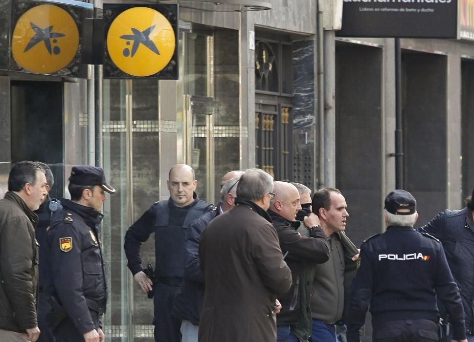 Atraco banco en Gijón.