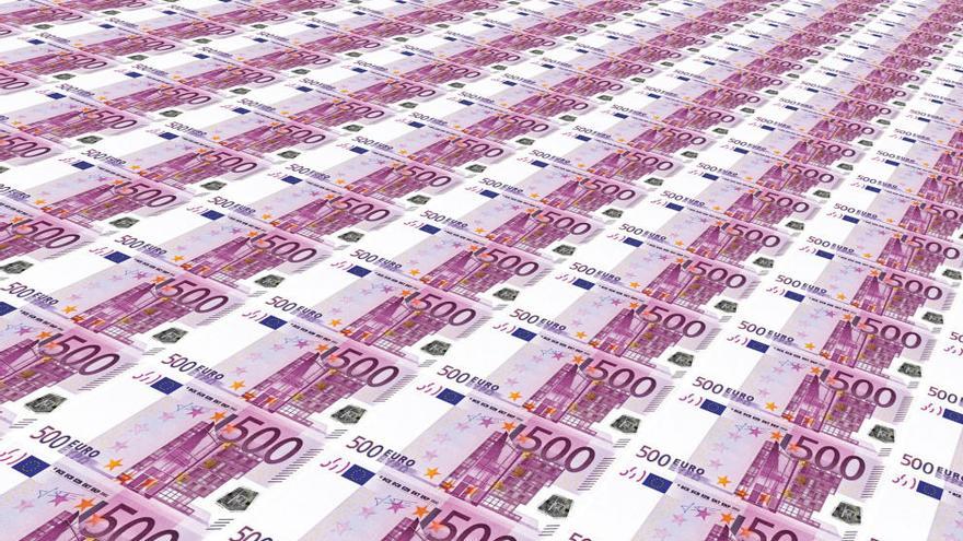 Impresión de los billetes de 500 euros, que podrían ser retirados de la circulación por el BCE.