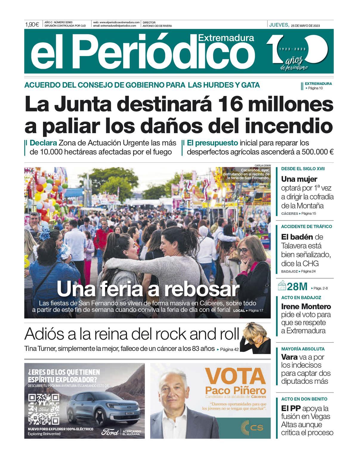 Consulta la portada correspondiente al día 25 de mayo de 2023