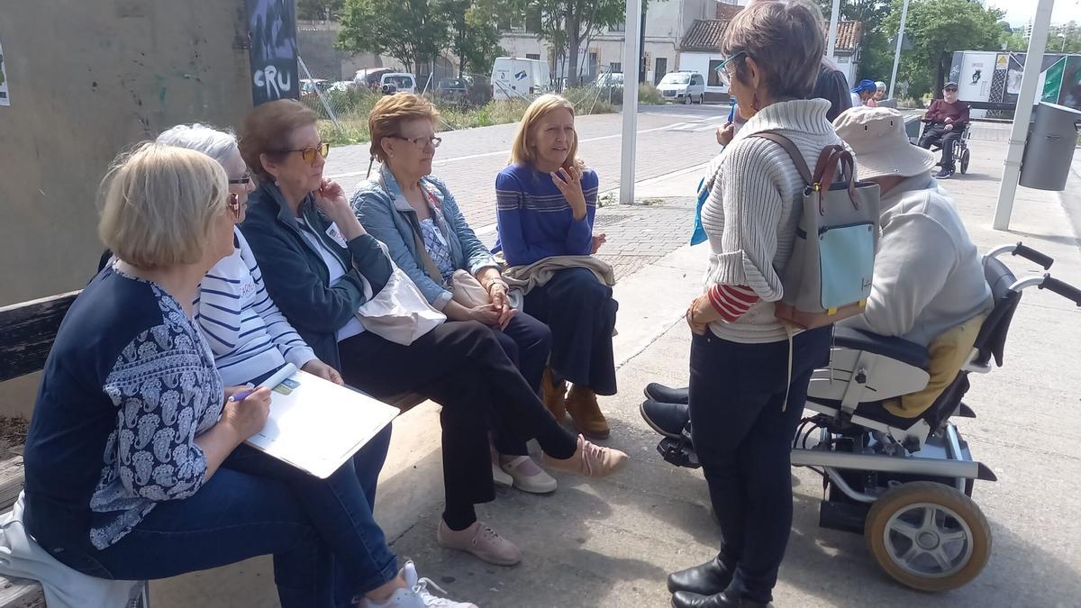 Un grupo de vecinos durante uno de los paseos organizados por Bezindalla.