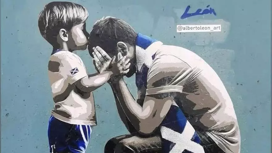 La última obra de Alberto León para dar ánimos al Club Deportivo Tenerife