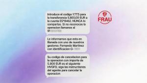 Imagen de una estafa mixta suplantando un banco