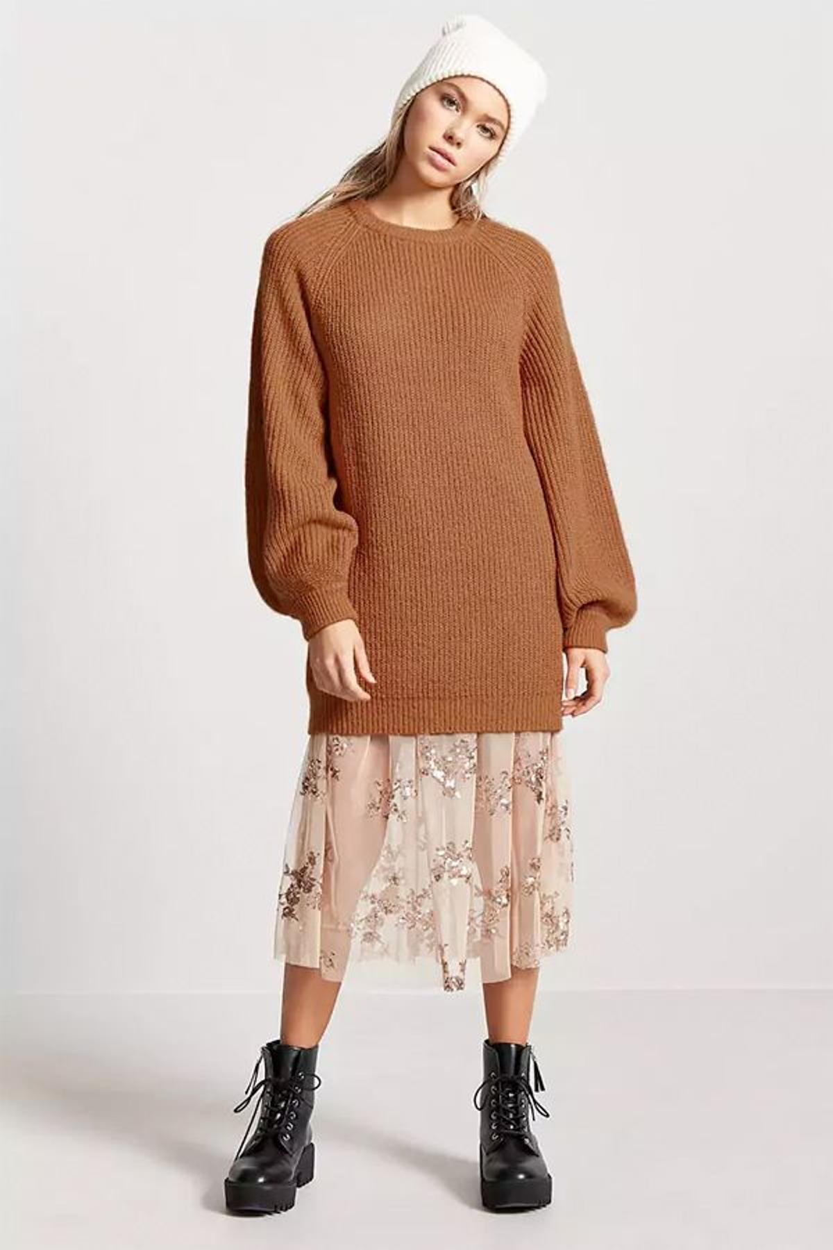 Jersey 'oversize' de canalé de Forever 21