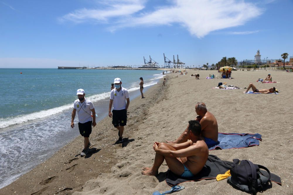 Las playas de Málaga, controladas por los vigilantes