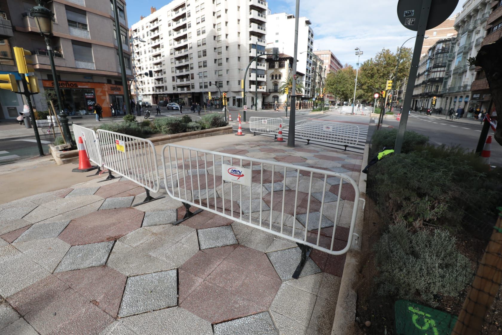 Las obras se apoderan del Paseo Sagasta de Zaragoza