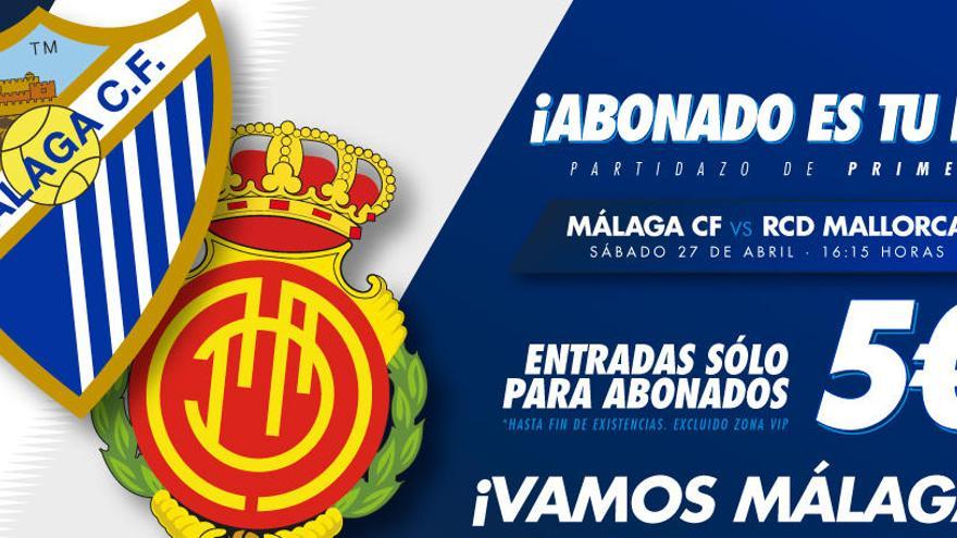 El Málaga oferta a los socios cuatro entradas a 5 euros