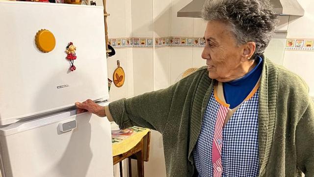 Una vecina de la provincia muestra el dispositivo inteligente instalado en su nevera.