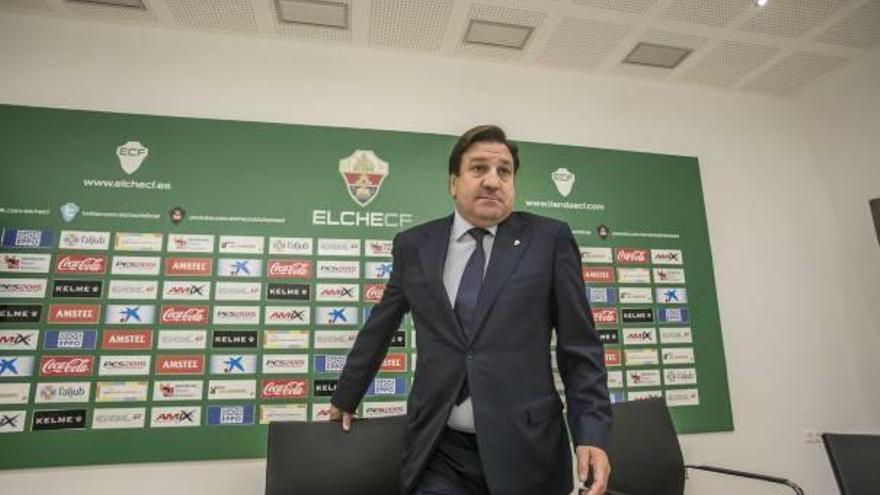 José Sepulcre, en la sala de prensa del estadio Martínez Valero.