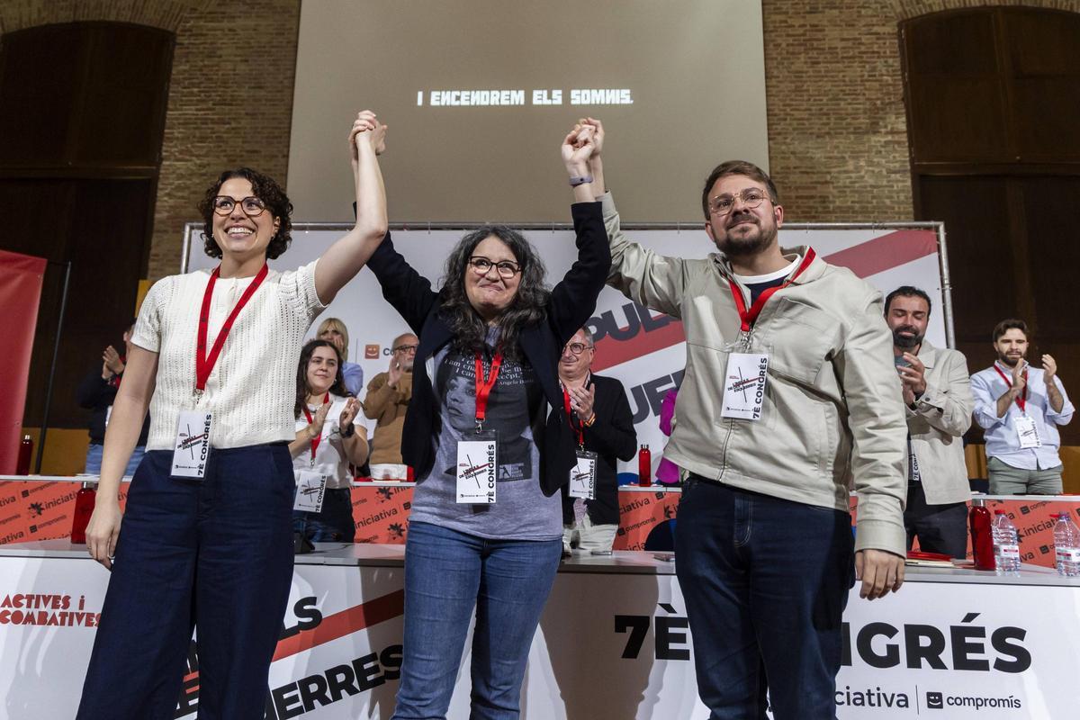 Aitana Mas, Oltra y Alberto Ibáñez, el sábado.
