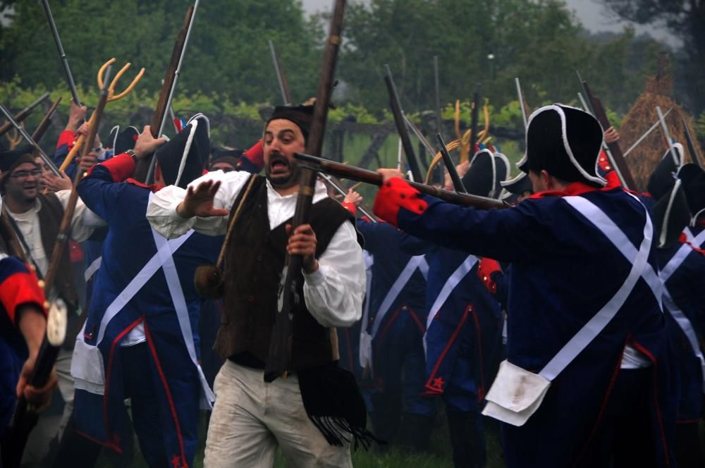 La lluvia no amilanó a los combatientes valgueses, que avasallaron a las tropas francesas hasta su rendición.