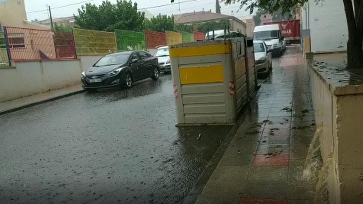 Granizo en Ibi, este miércoles.