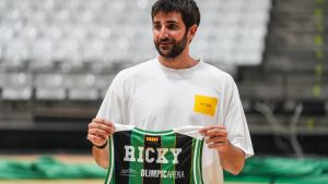Ricky Rubio durante su presentación con La Penya