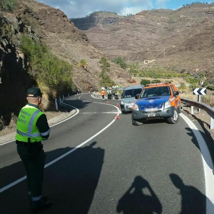 Un motorista fallece en la GC-200 en Mogán tras chocar con un turismo