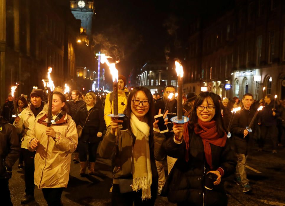 Celebración del Hogmanay (Año Nuevo)en Edimburgo.