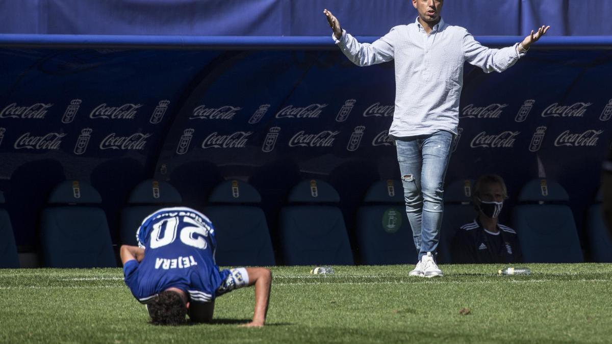 Borja Jiménez en la banda del Tartiere.