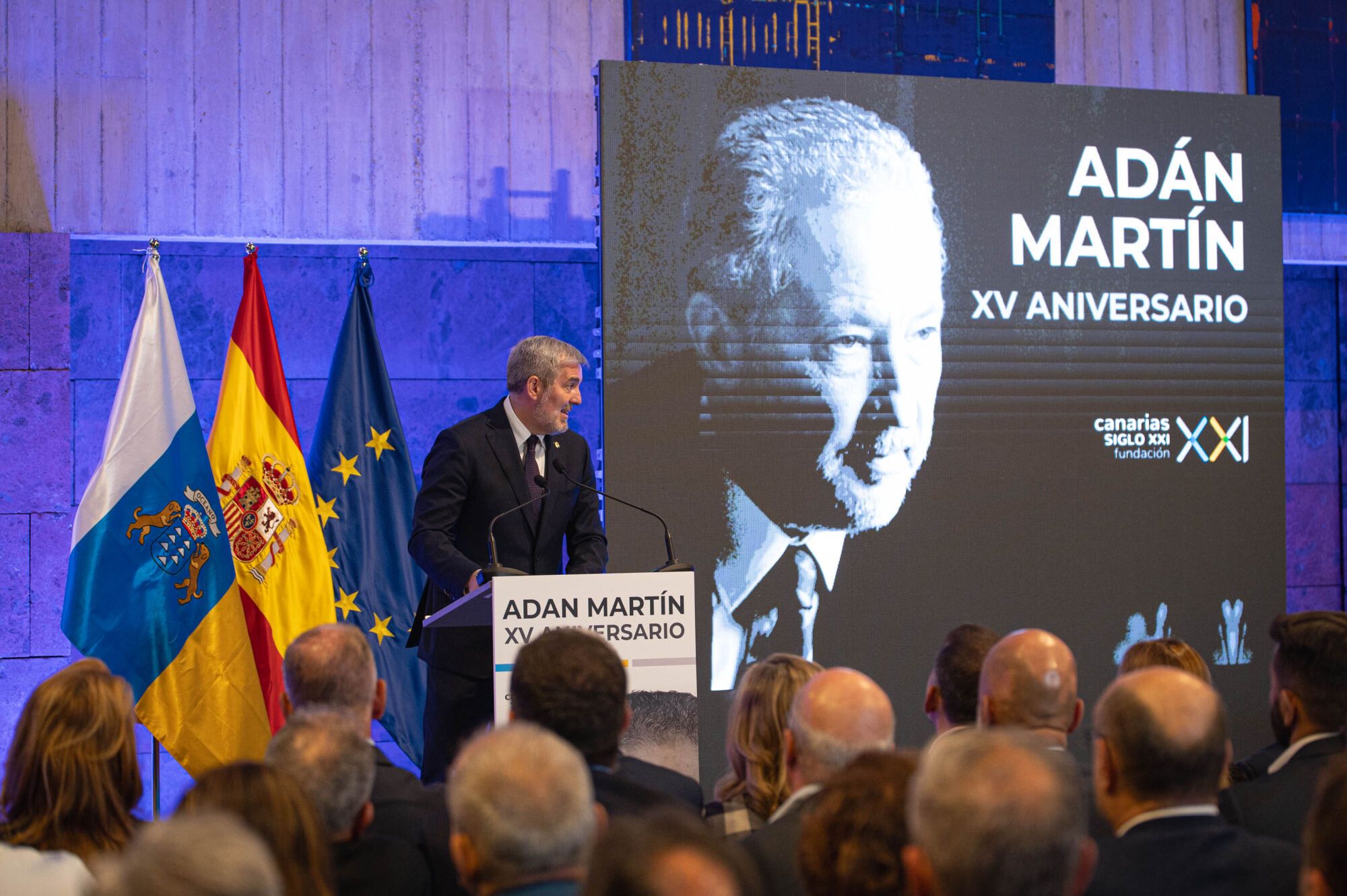 Acto de homenaje al expresidente de Canarias, Adán Martín, cuando se cumplen 15 años de su fallecimiento